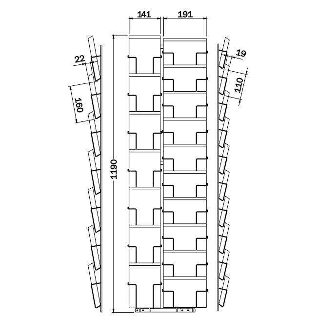 Distributeur cartes 17 compartiments140 x 190 mm
